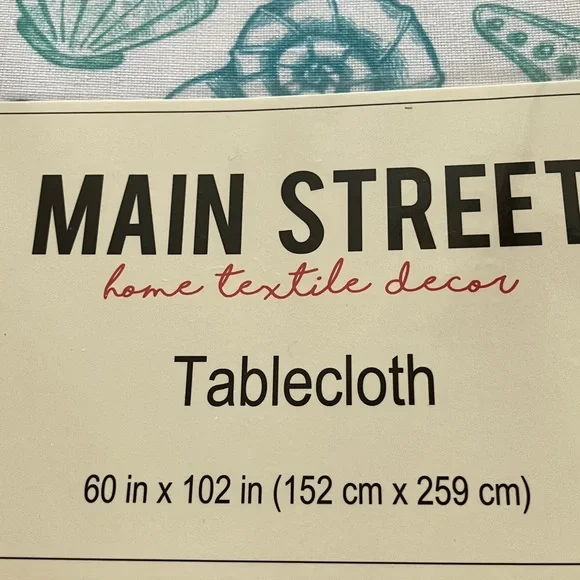 Pretty Coastal design Tablecloth 60”X 102” - Picture 4 of 7